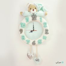 ساعت دیواری کودک نی نی سیس مدل خرس نانان کد W-N/B